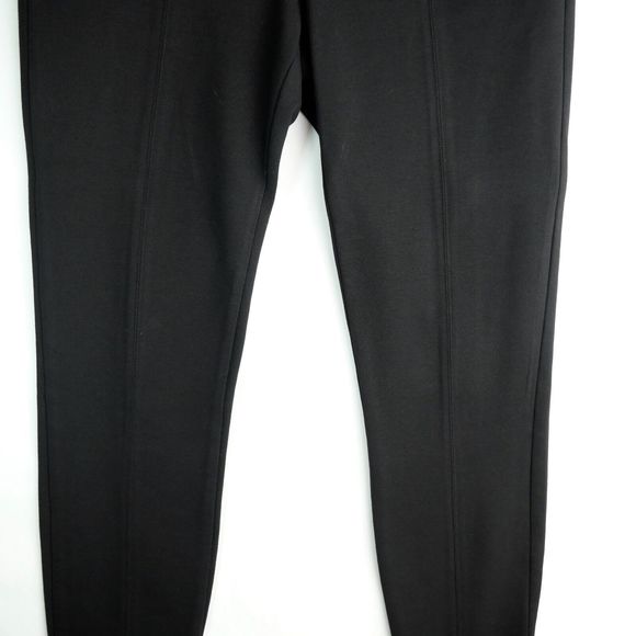VINCE Pants 4 Pleated Trouser Skinny Mid Rise Zip Pockets Viscose Ponte Black - Picture 3 of 10